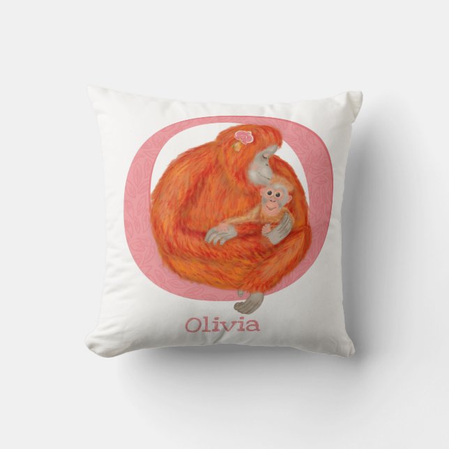 Animal ABC O é para almofada de orangotango (Frente)