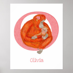 Animal ABC O é para orangotan impressão