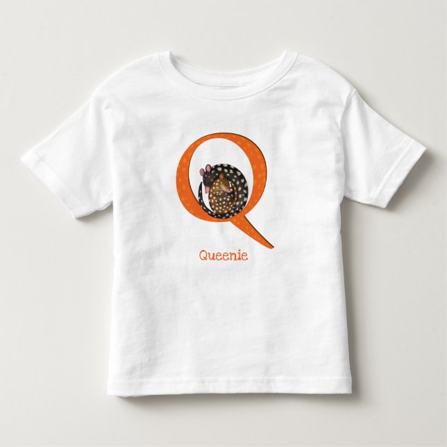 Animal ABC Q é para T-shirt sutil (Frente)