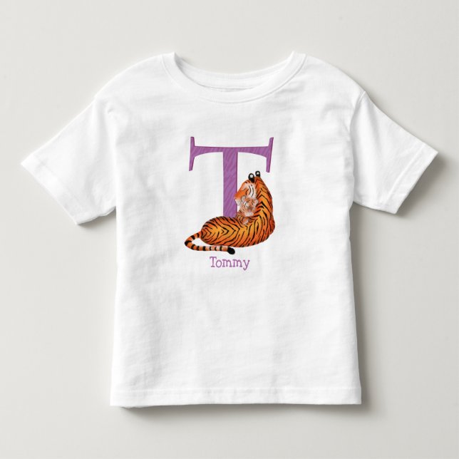 Animal ABC T é para tigre T-shirt (Frente)