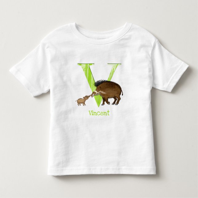 Animal ABC V é para camiseta de porco vadio Visaya (Frente)