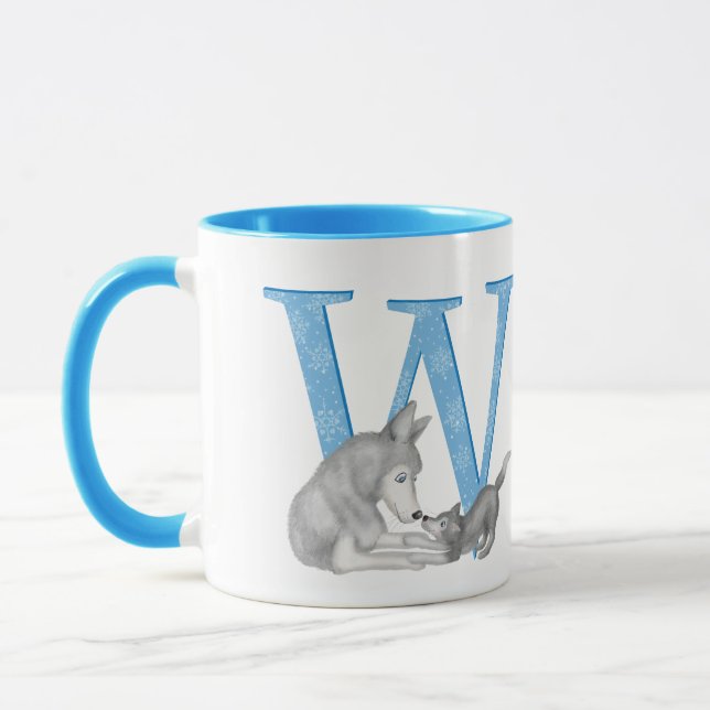Animal ABC W é para caneca de lobo (Esquerda)