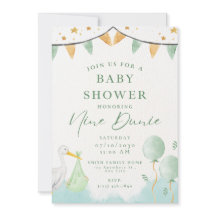 animal de balão de convite para chá de bebê