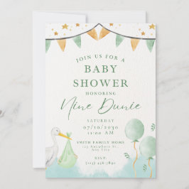 animal de balão de convite para chá de bebê