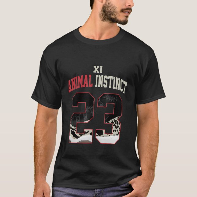 Animal Instinct 11s Sneaker Match Camisetas Número (Frente)
