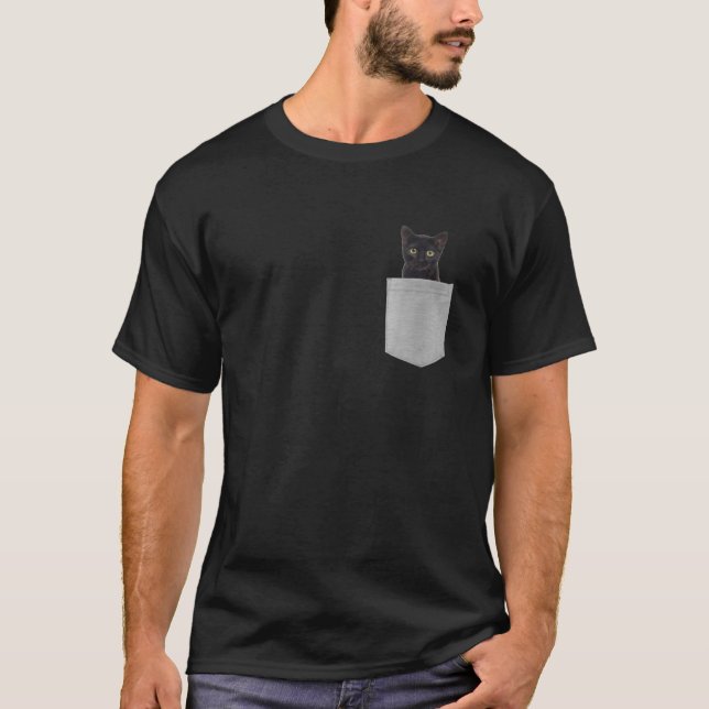 Animal na sua camisa de gata preta (Frente)