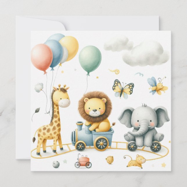 Animals birthday Personalize Custom card (Frente)