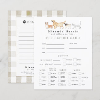 Animals Pet Sitter Dog Walker Pet Report Card