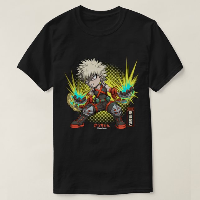 Anime Bakugo Kacchan T-Shirt (Frente do Design)