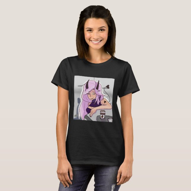 Anime, Bela Menina de Demônios, T-Shirt (Frente Completa)