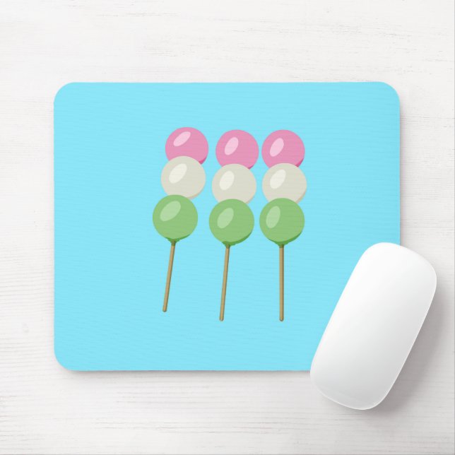 Anime Blue Pastel Dango Mousepad (Com mouse)