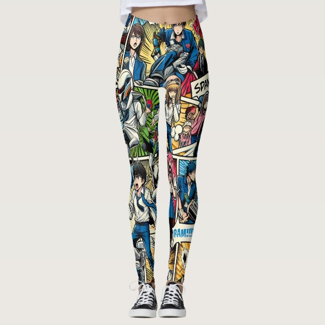 Anime Chic: Leggings do estilo Trendy Manga (Frente)