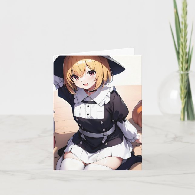 Anime de Ação de Graças A - Cartão de Feriado Dobr (Frente)