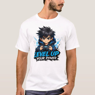 Anime Gamer Level Up Your Power – Camiseta de Gami