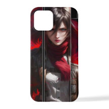 Anime Girl with Red Scarf Phone Case Stylish