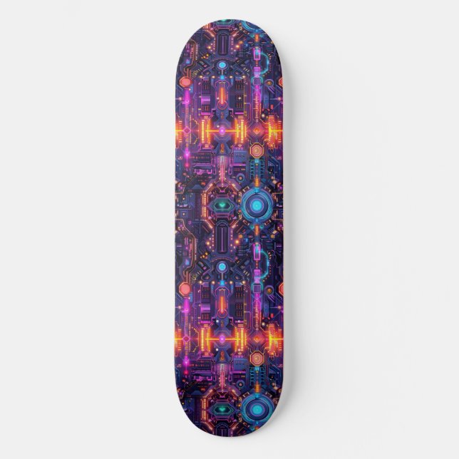 Animê Japonês Legal de Skateboard com Estilo Cyber (Frente)