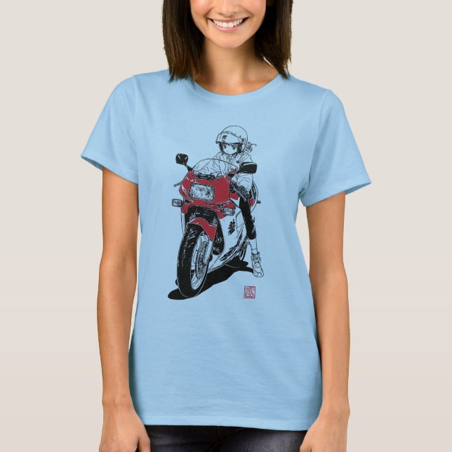 Anime Motor Girl V01 T-Shirt (Frente)