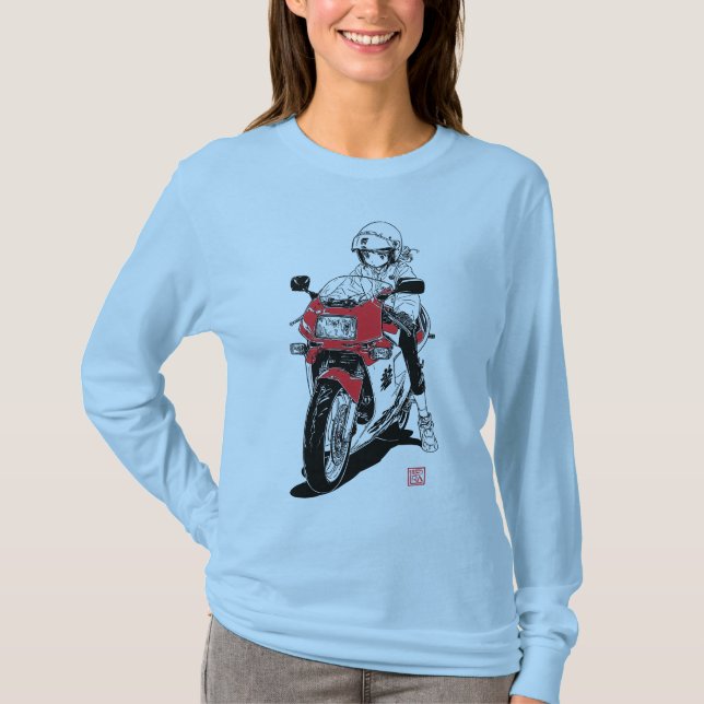 Anime Motor Girl V01 T-Shirt (Frente)