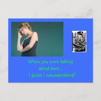 Anime seu prisioneiro com cartão postal humorístic