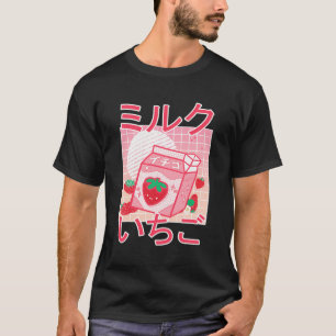 Anime T-Shirt Kawaii Anime Japonês Morango