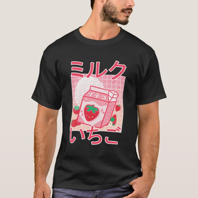 Anime T-Shirt Kawaii Anime Japonês Morango (Frente)