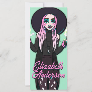 Anime Witt Black Pink Girl Bookmark