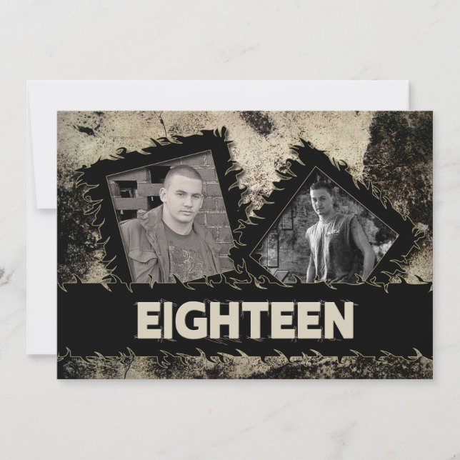 ANIVERSÁRIO 18º CONVITE - GRUNGE - DUAS FOTOS (Frente)