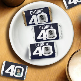 Aniversário 40º branco preto agora e depois nome d