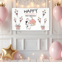 Aniversário Adorável Da Primeira Rapariga Com O Pe