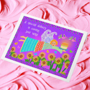 Aniversário Anjo Dobrado Cartão de Saudação