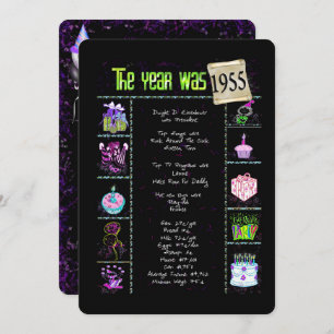 Aniversário Ano 1955 Convite de festas