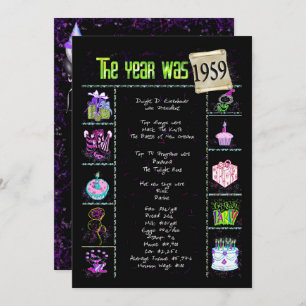 Aniversário Ano 1959 Convite