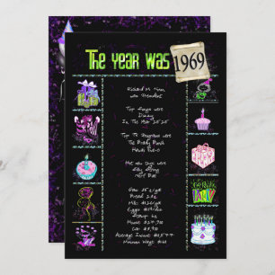Aniversário Ano 1969 Convite