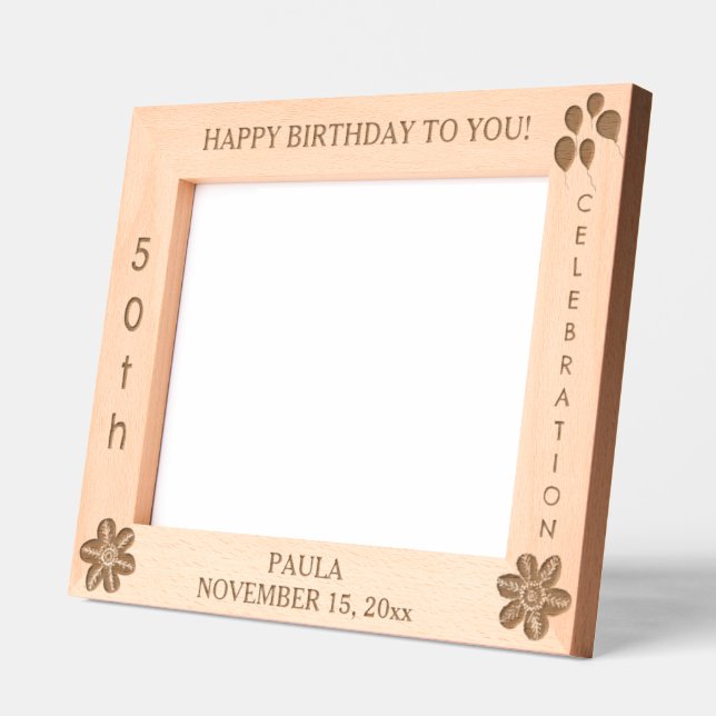 Aniversário Celebração Flores Balões 10 x 8 Foto (Left)