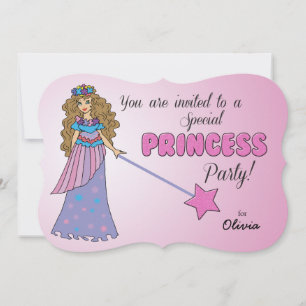 Aniversário Convite Princesa Rosa c/ Faísca