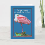 Aniversário, cunhada, cartão do Spoonbill do<br><div class="desc">O Spoonbill é ambos queolham e bonitos com suas penas cor-de-rosa e brancas.  Faz um cartão colorido do aniversário.   Sinta livre mudar o verso interno para serir suas necessidades.</div>