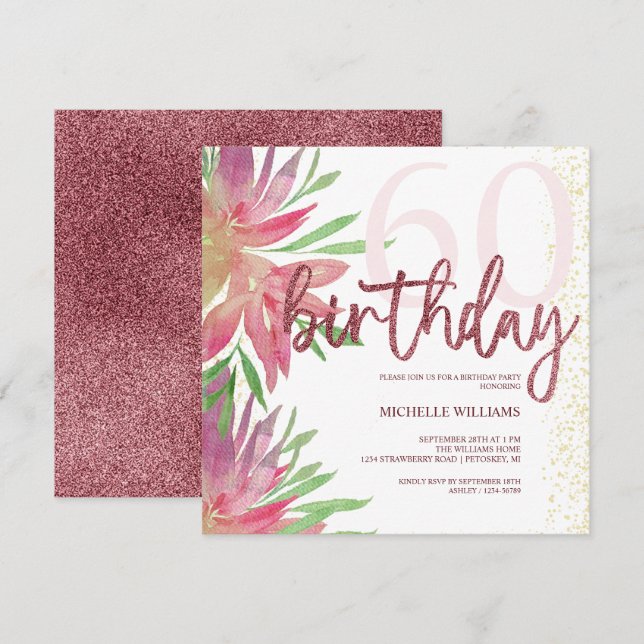 Aniversário da Caligrafia Dourada Elegante (Frente/Verso)