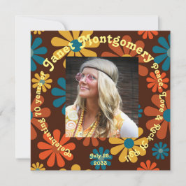 Aniversário da Foto de Energia do Flor Retro Boome