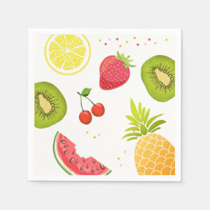 Aniversário da fruta do guardanapo de papel do