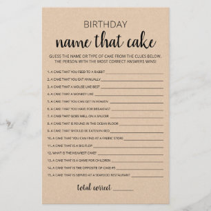 Aniversário, dá o nome do jogo de Festa de anivers