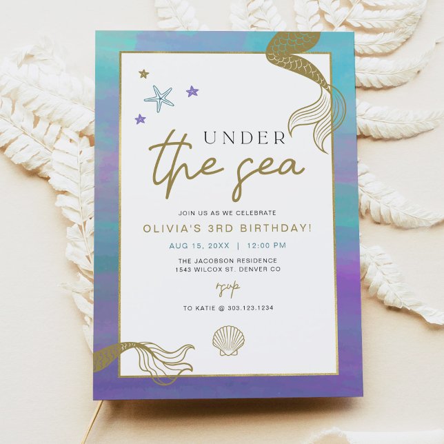 Aniversário da Seren Purple Dourada Mermaid Beach (Criador carregado)