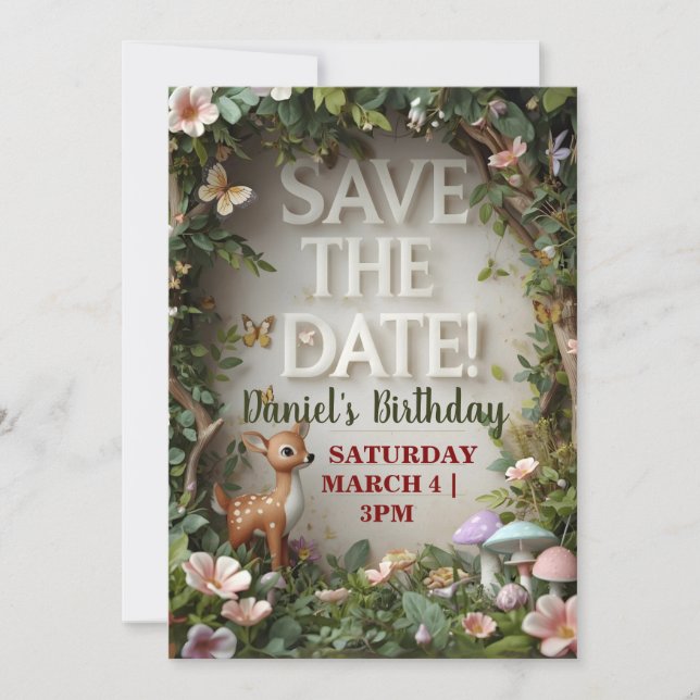 Aniversário da Terra dos Veados Salve a Data (Frente)