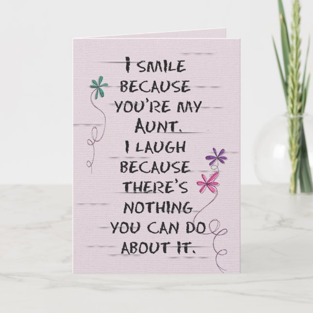 Aniversário da tia com flores brilhantes Cartão (Frente)