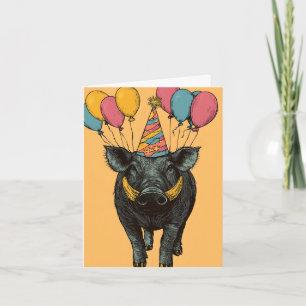 Aniversário da Warthog com Balões - Cartão de Aniv