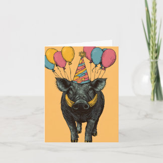 Aniversário da Warthog com Balões - Cartão de Aniv
