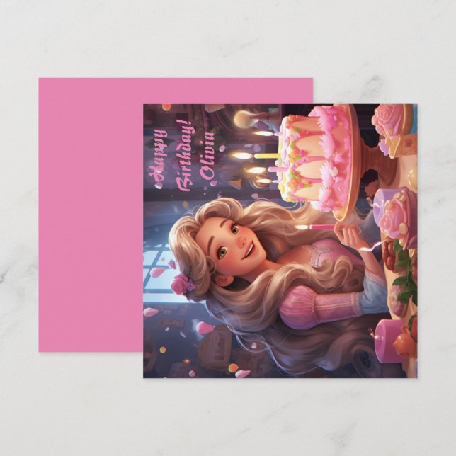 Aniversário das princesas personalizadas (Frente/Verso)