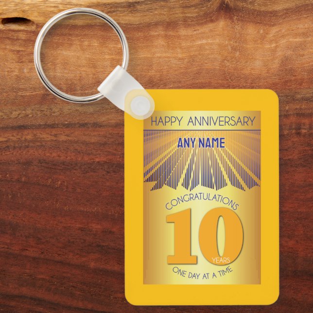 Aniversário de 10 Anos de Sobriedade | Chaveiro de (Frente)