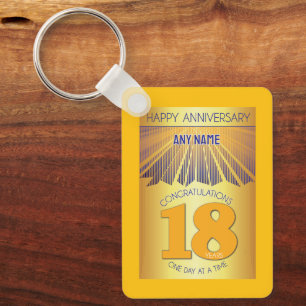 Aniversário de 18 Anos de Sobriedade   Chaveiro de