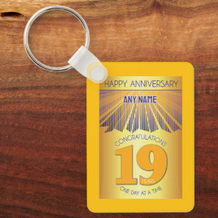 Aniversário de 19 Anos de Sobriedade Chaveiro de