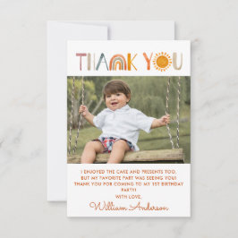 Aniversário de 1 ano Foto de agradecimento em aqua